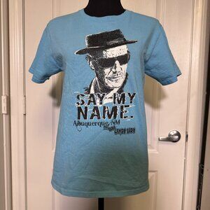 Breaking Bad “Say My Name” Ice Blue T-Shirt – Youth Large – Heisenberg Graphic